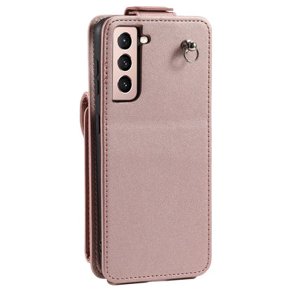 For Samsung Galaxy S22 5G Case Vertical Flip Stand Cover Anti-scratch Leather+TPU Shell