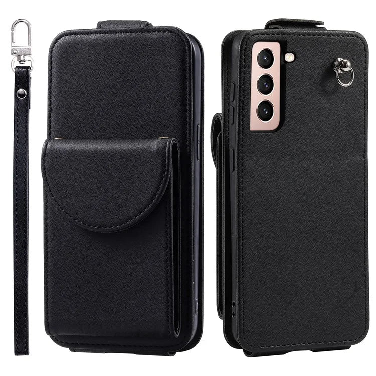 For Samsung Galaxy S22+ 5G Case Vertical Flip Phone Cover Leather+TPU Shell with Card Bag