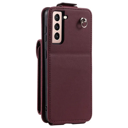 For Samsung Galaxy S22+ 5G Case Vertical Flip Phone Cover Leather+TPU Shell with Card Bag