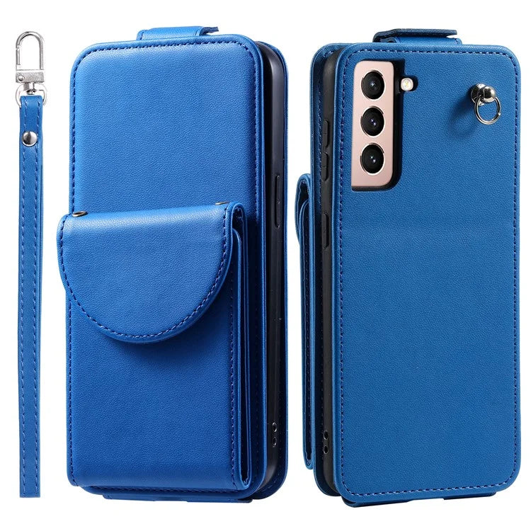 For Samsung Galaxy S22+ 5G Case Vertical Flip Phone Cover Leather+TPU Shell with Card Bag
