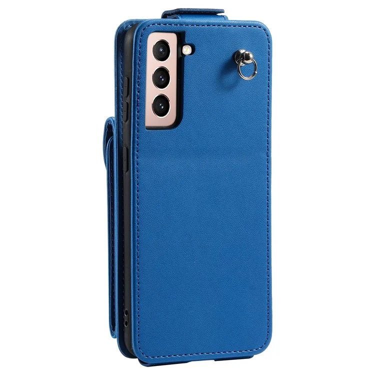 For Samsung Galaxy S22+ 5G Case Vertical Flip Phone Cover Leather+TPU Shell with Card Bag