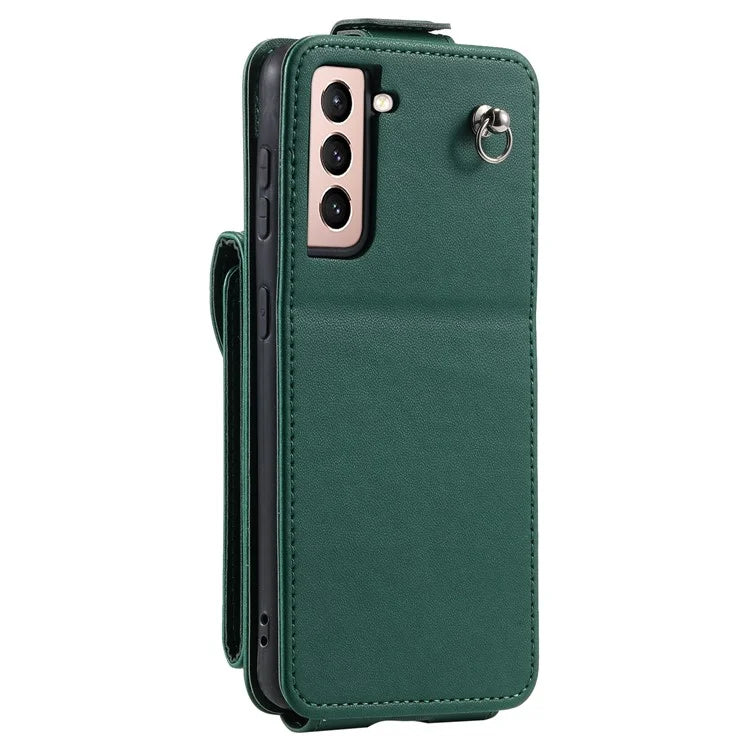 For Samsung Galaxy S22+ 5G Case Vertical Flip Phone Cover Leather+TPU Shell with Card Bag