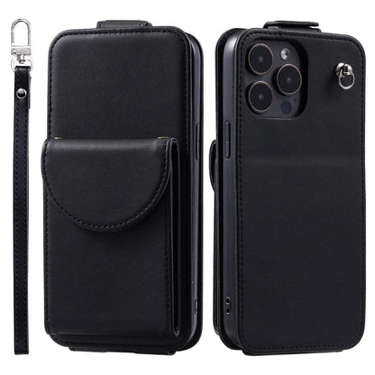 For iPhone 15 Pro Max Case Card Bag Foldable Stand Vertical Flip PU Leather Phone Cover
