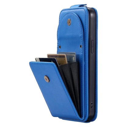 For iPhone 15 Pro Max Case Card Bag Foldable Stand Vertical Flip PU Leather Phone Cover