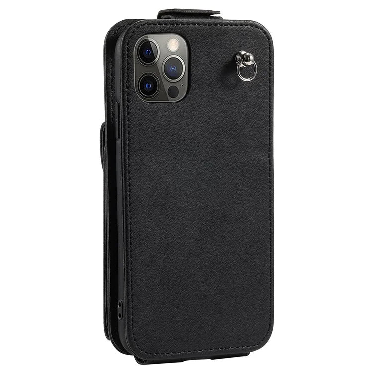 For iPhone 12 / 12 Pro Case Card Bag Viewing Stand Vertical Flip PU Leather Phone Cover
