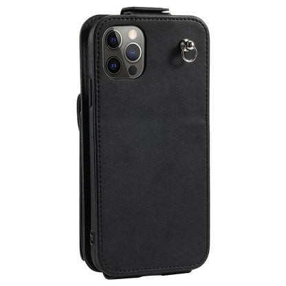 For iPhone 12 / 12 Pro Case Card Bag Viewing Stand Vertical Flip PU Leather Phone Cover