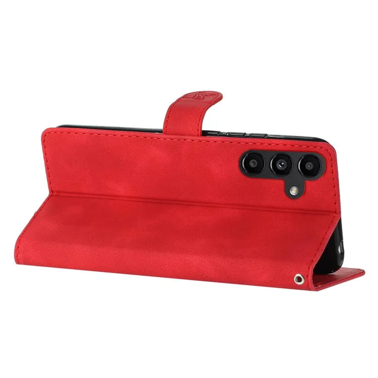 For Samsung Galaxy A05s 4G Slim-Fit Leather Cover Imprinted Flower Phone Stand Case Wallet