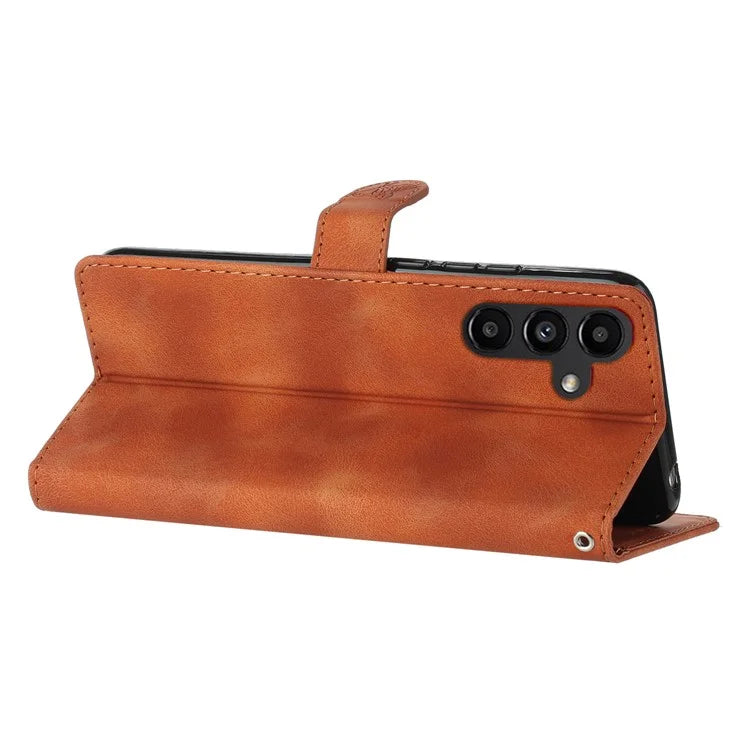 For Samsung Galaxy A05s 4G Slim-Fit Leather Cover Imprinted Flower Phone Stand Case Wallet