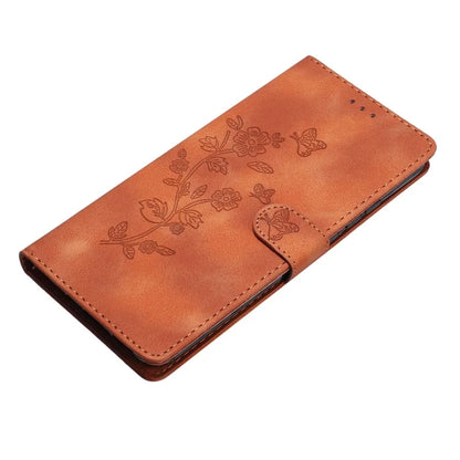 For Samsung Galaxy A05s 4G Slim-Fit Leather Cover Imprinted Flower Phone Stand Case Wallet