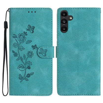 For Samsung Galaxy A05s 4G Slim-Fit Leather Cover Imprinted Flower Phone Stand Case Wallet