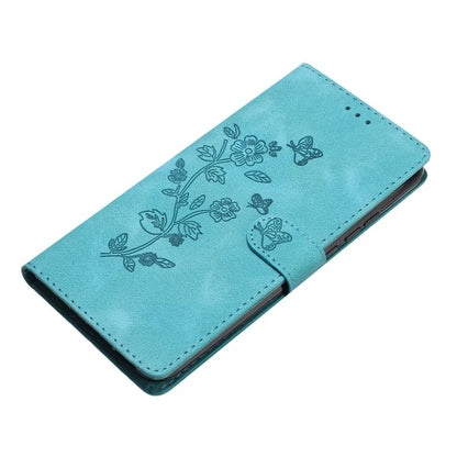 For Samsung Galaxy A05s 4G Slim-Fit Leather Cover Imprinted Flower Phone Stand Case Wallet
