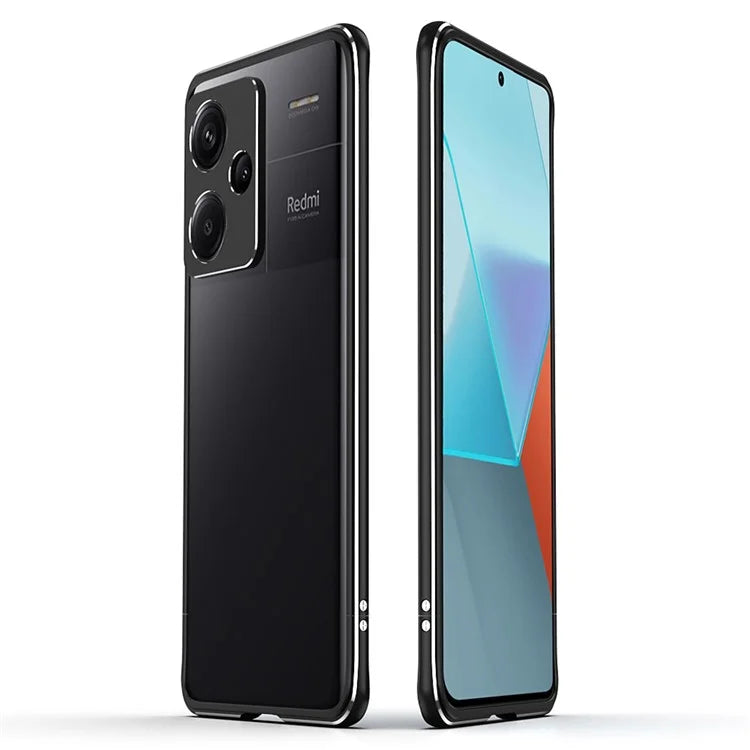 For Xiaomi Redmi Note 13 Pro+ Bumper Case Metal Frame Bumper Cover with Camera Lens Guard
