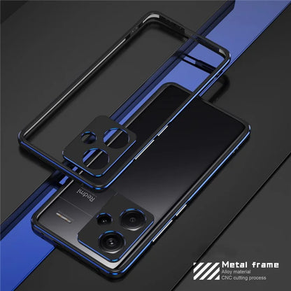 For Xiaomi Redmi Note 13 Pro+ Bumper Case Metal Frame Bumper Cover with Camera Lens Guard