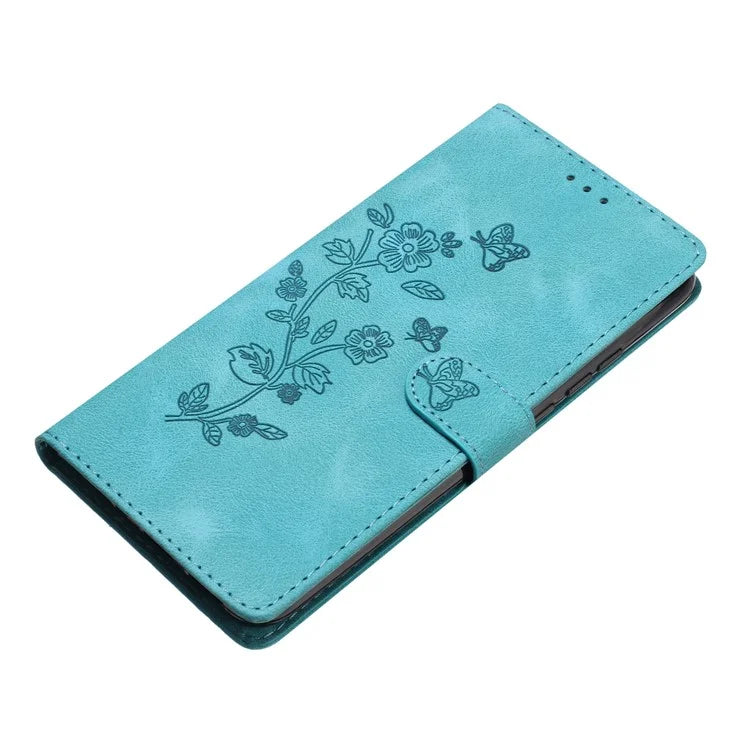 For Samsung Galaxy A15 4G Magnetic Phone Case Imprinted Flower Wallet PU Leather Stand Cover