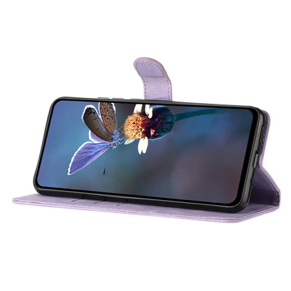 For Samsung Galaxy A15 4G Magnetic Phone Case Imprinted Flower Wallet PU Leather Stand Cover