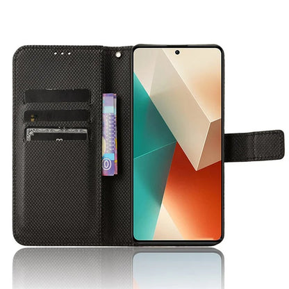For Xiaomi Redmi Note 13 5G Case Magnetic Clasp Leather Wallet Cover
