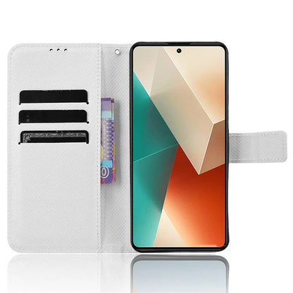 For Xiaomi Redmi Note 13 5G Case Magnetic Clasp Leather Wallet Cover