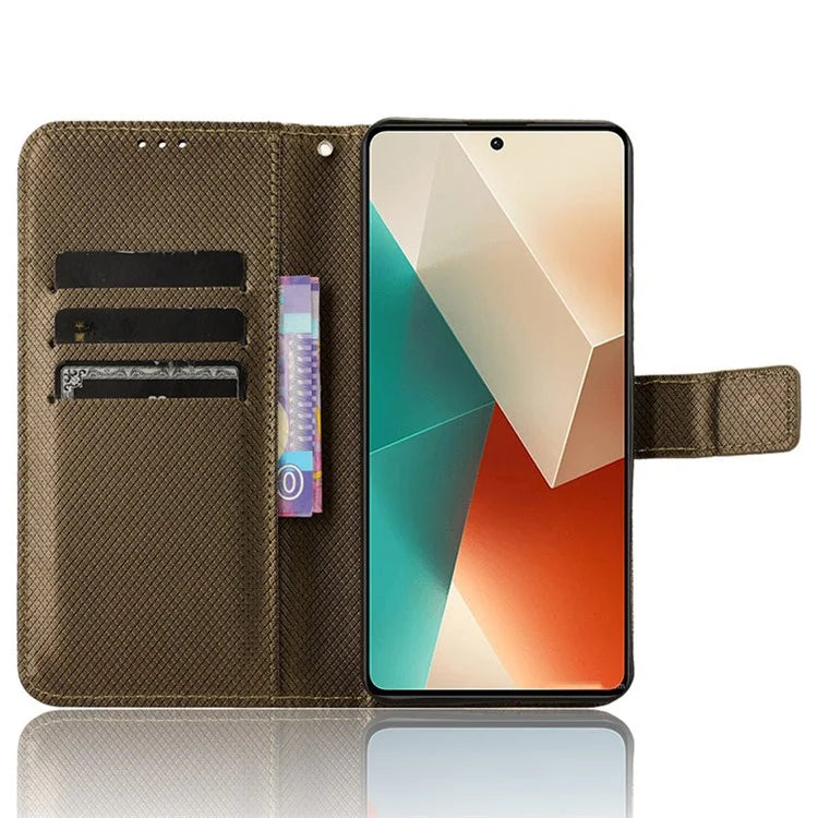 For Xiaomi Redmi Note 13 5G Case Magnetic Clasp Leather Wallet Cover