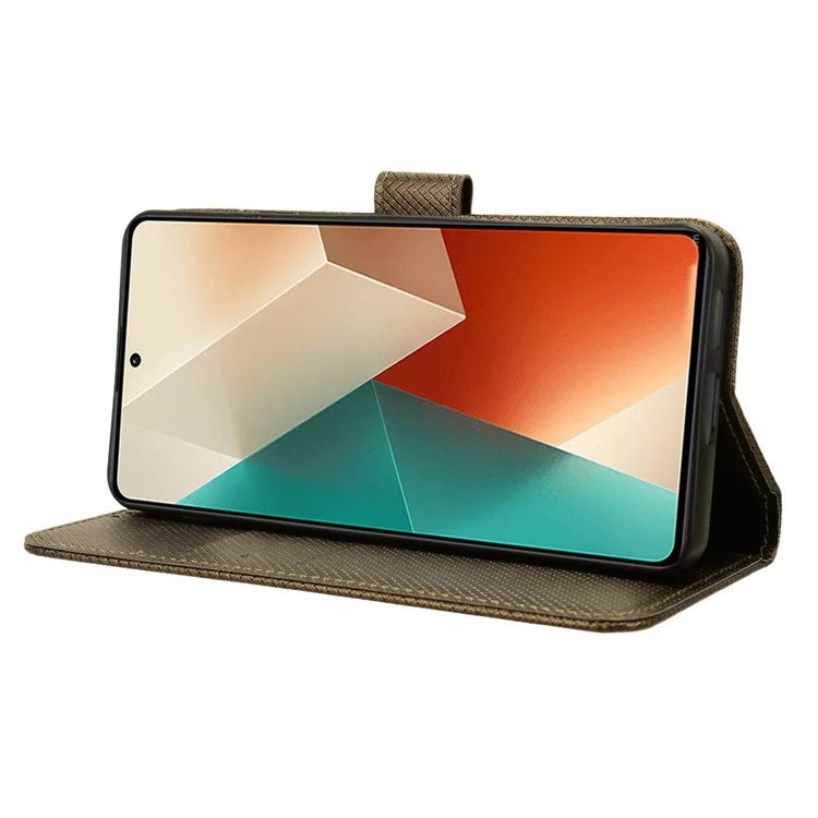 For Xiaomi Redmi Note 13 5G Case Magnetic Clasp Leather Wallet Cover