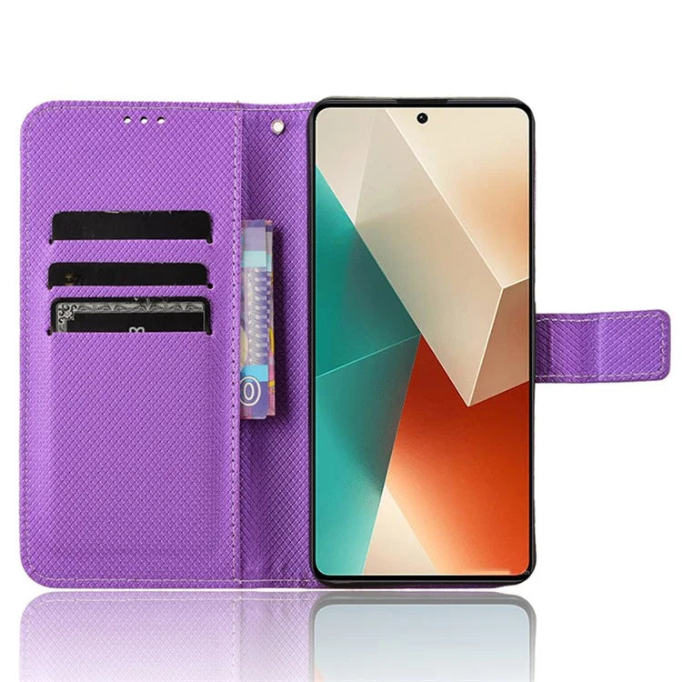 For Xiaomi Redmi Note 13 5G Case Magnetic Clasp Leather Wallet Cover
