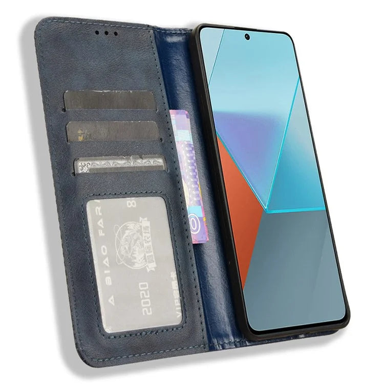 For Xiaomi Redmi Note 13 Pro 5G / Poco X6 5G Phone Case Wallet Retro PU Leather Cell Phone Cover