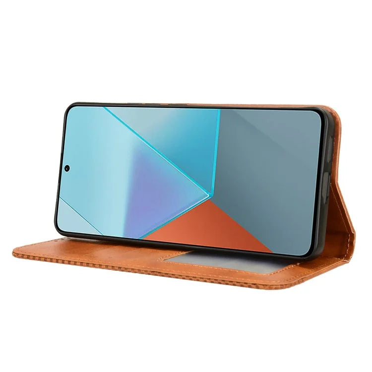 For Xiaomi Redmi Note 13 Pro 5G / Poco X6 5G Phone Case Wallet Retro PU Leather Cell Phone Cover