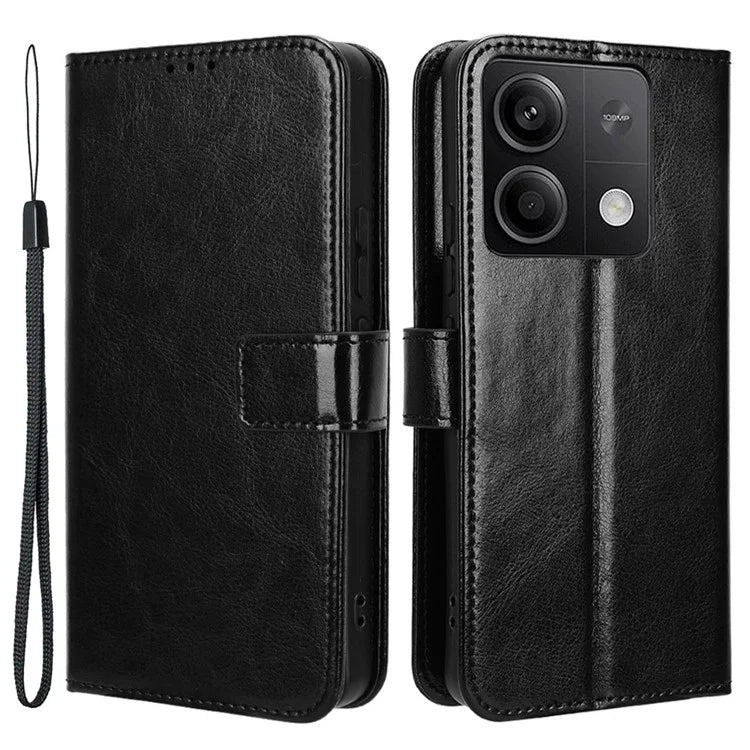 For Xiaomi Redmi Note 13 5G Case Crazy Horse Texture Phone Wallet Cover