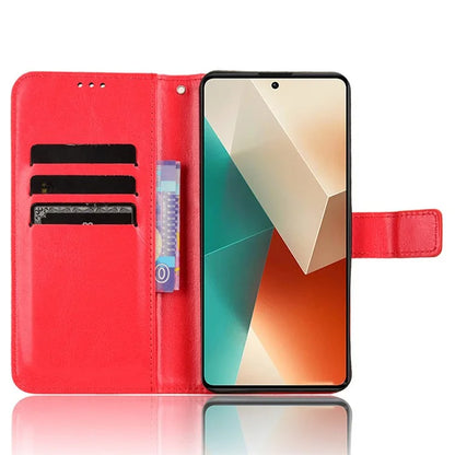 For Xiaomi Redmi Note 13 5G Case Crazy Horse Texture Phone Wallet Cover