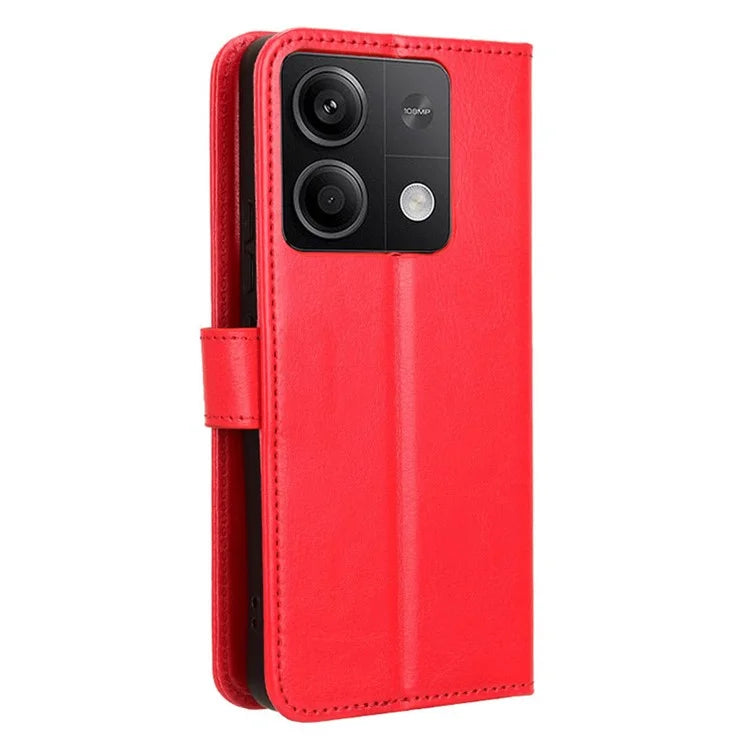 For Xiaomi Redmi Note 13 5G Case Crazy Horse Texture Phone Wallet Cover