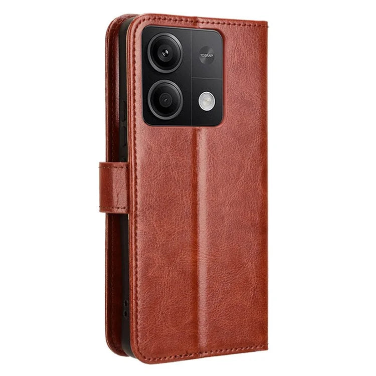 For Xiaomi Redmi Note 13 5G Case Crazy Horse Texture Phone Wallet Cover