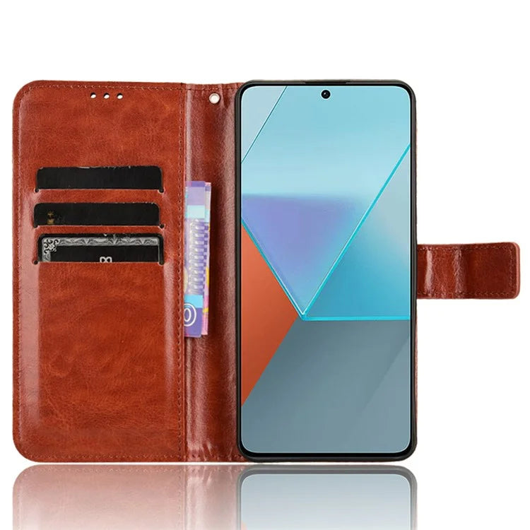 For Xiaomi Redmi Note 13 Pro 5G / Poco X6 5G Case PU Leather Phone Stand Cover