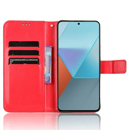 For Xiaomi Redmi Note 13 Pro 5G / Poco X6 5G Case PU Leather Phone Stand Cover