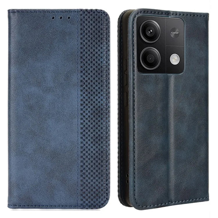 For Xiaomi Redmi Note 13 5G Mobile Phone Cover Case Wallet Retro PU Leather Shell