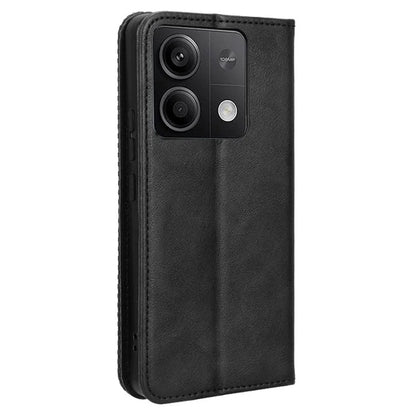 For Xiaomi Redmi Note 13 5G Mobile Phone Cover Case Wallet Retro PU Leather Shell