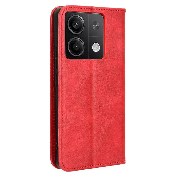 For Xiaomi Redmi Note 13 5G Mobile Phone Cover Case Wallet Retro PU Leather Shell
