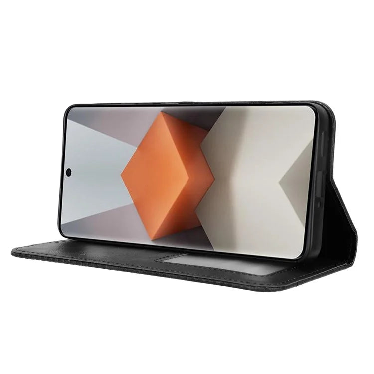 Retro Leather Phone Cover for Xiaomi Redmi Note 13 Pro+ Wallet Magnetic Leather Phone Case
