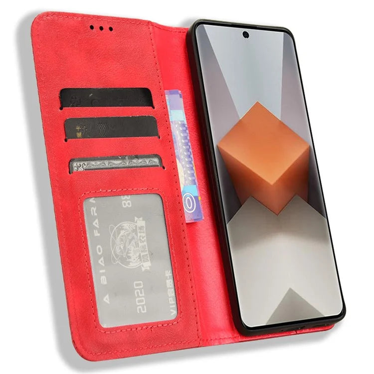 Retro Leather Phone Cover for Xiaomi Redmi Note 13 Pro+ Wallet Magnetic Leather Phone Case