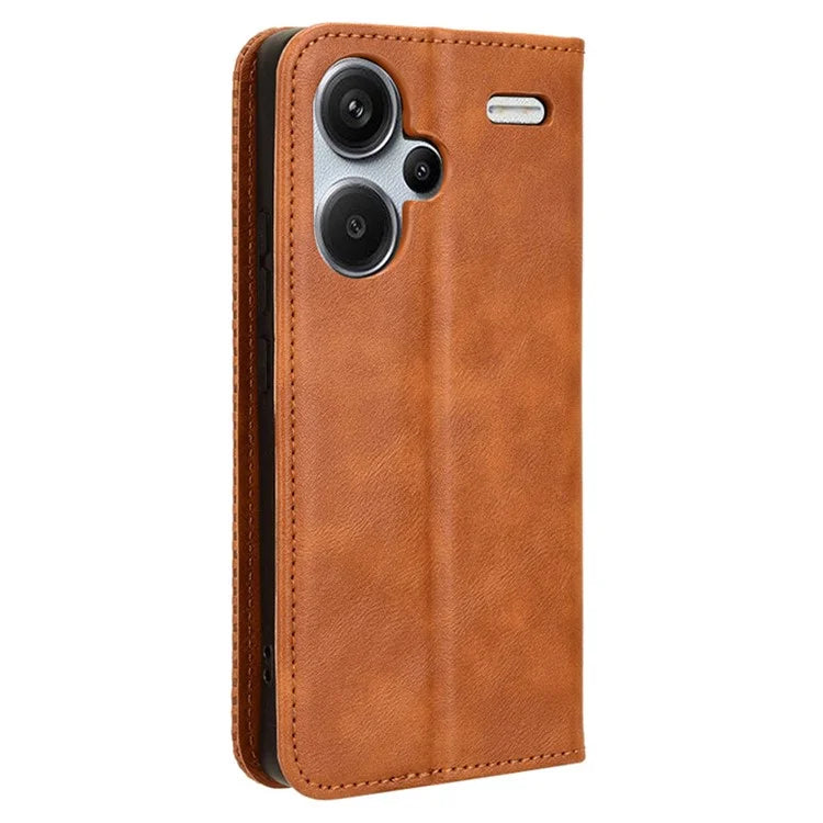Retro Leather Phone Cover for Xiaomi Redmi Note 13 Pro+ Wallet Magnetic Leather Phone Case