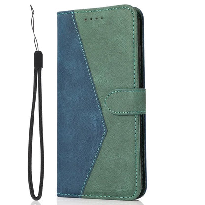 For Samsung Galaxy A05 4G Case Stand Color Splicing PU Leather Wallet Phone Cover