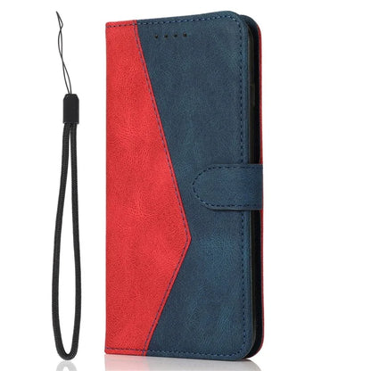 For Samsung Galaxy A05 4G Case Stand Color Splicing PU Leather Wallet Phone Cover
