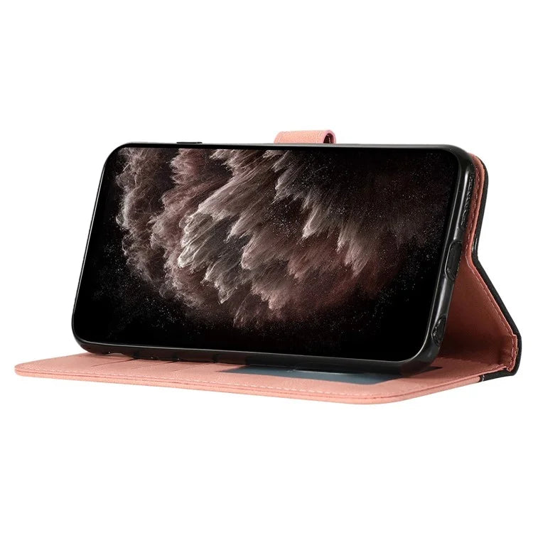 For Samsung Galaxy A05 4G Case Stand Color Splicing PU Leather Wallet Phone Cover