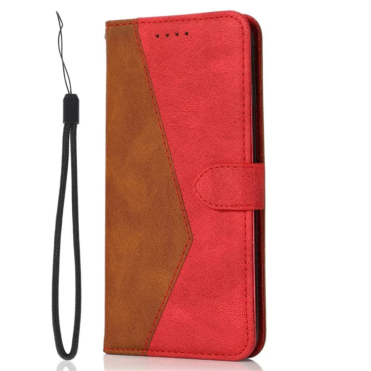 For Samsung Galaxy A05 4G Case Stand Color Splicing PU Leather Wallet Phone Cover
