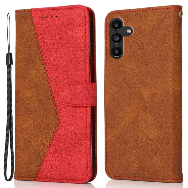 For Samsung Galaxy A05s 4G Case Color Splicing Anti-drop PU Leather Phone Cover