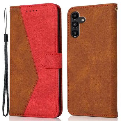 For Samsung Galaxy A05s 4G Case Color Splicing Anti-drop PU Leather Phone Cover
