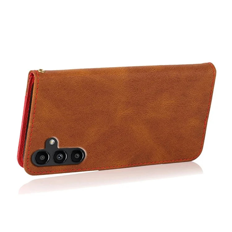 For Samsung Galaxy A05s 4G Case Color Splicing Anti-drop PU Leather Phone Cover
