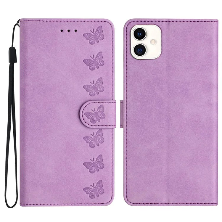 For Samsung Galaxy A05 4G Case Imprinted Butterfly PU Leather Wallet Stand Phone Cover