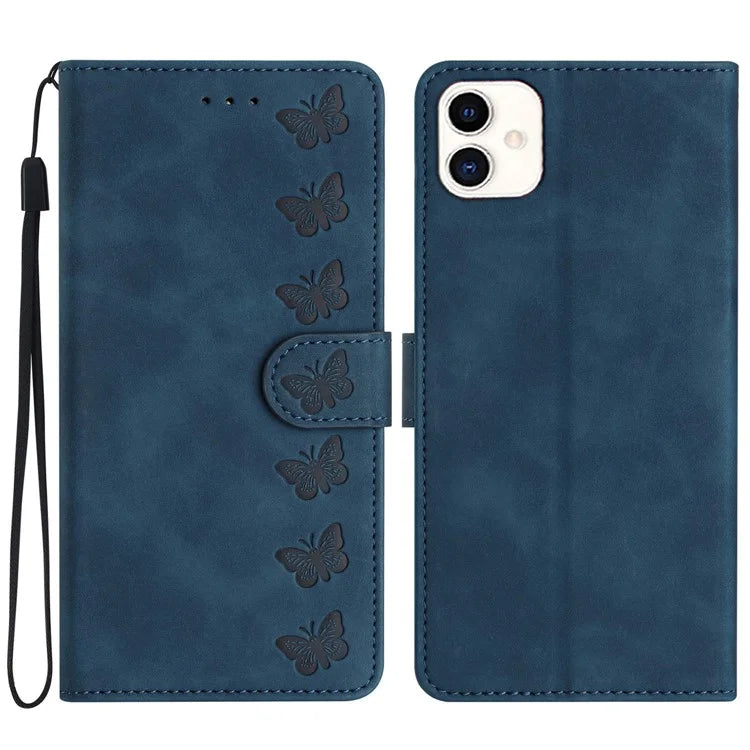 For Samsung Galaxy A05 4G Case Imprinted Butterfly PU Leather Wallet Stand Phone Cover