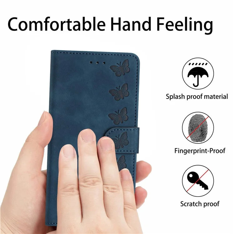 For Samsung Galaxy A05 4G Case Imprinted Butterfly PU Leather Wallet Stand Phone Cover