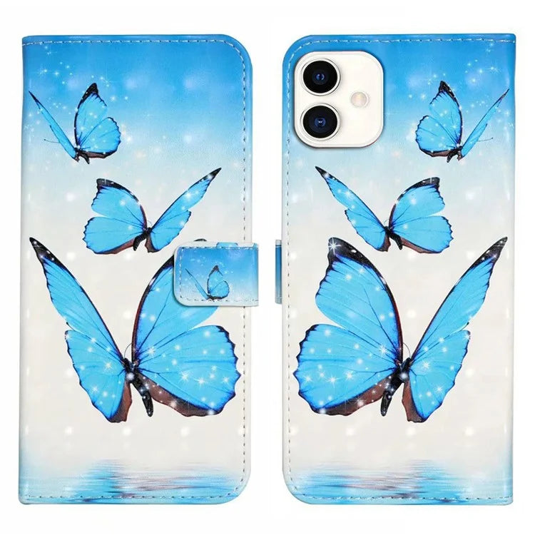 For Samsung Galaxy A05 4G Case PU Leather 3D Pattern Printing Phone Cover