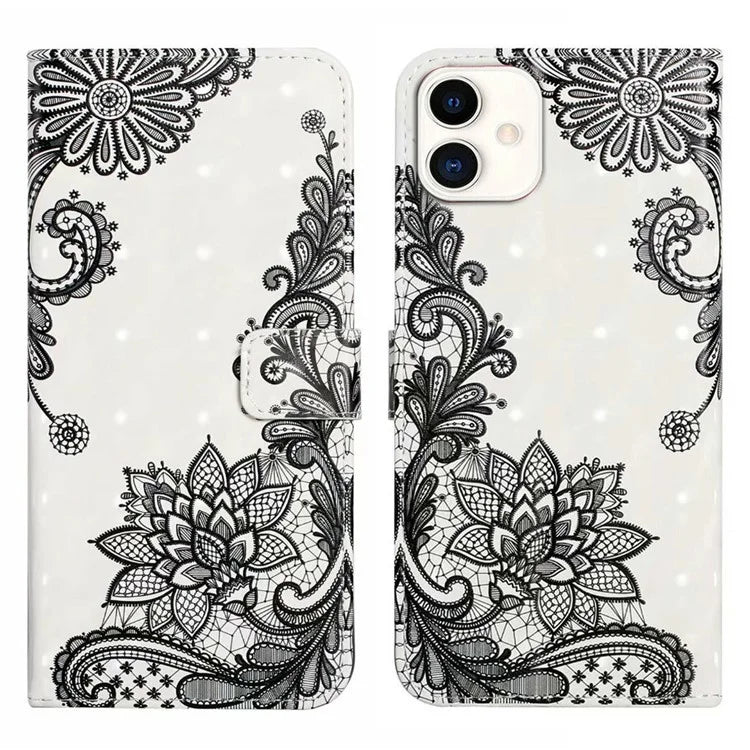 For Samsung Galaxy A05 4G Case PU Leather 3D Pattern Printing Phone Cover